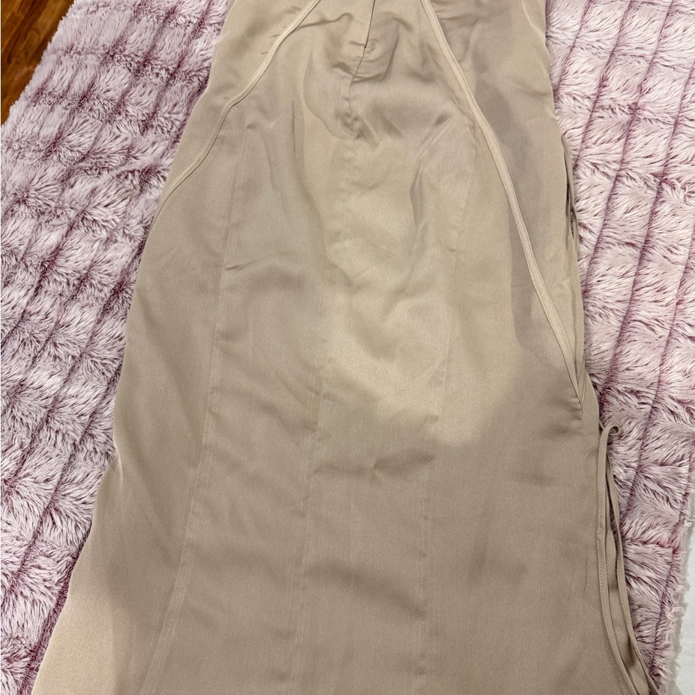 House of CB Satin Taupe Corset Top with Lace-Up Details - Picture 8 of 12